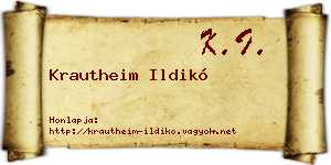 Krautheim Ildikó névjegykártya
